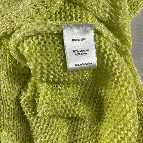 Sigrid Olsen XL Green Semi Sheer Long Over Size Sweater or Mini Dress Green Knit - Picture 5 of 7
